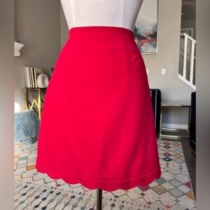 Jacob Red Scallop Skirt Size 4